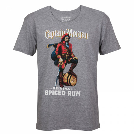 Captain Morgan Men's Grey Original Spiced Rum T-Shirt